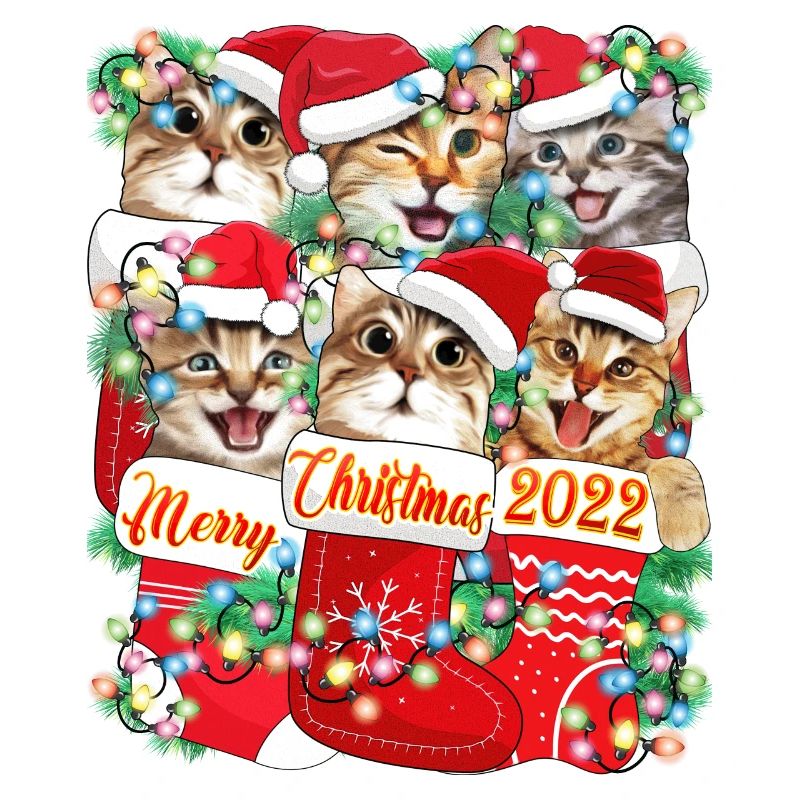 Süßes Weihnachtskatzendesign, lustige Katze Weihnachten