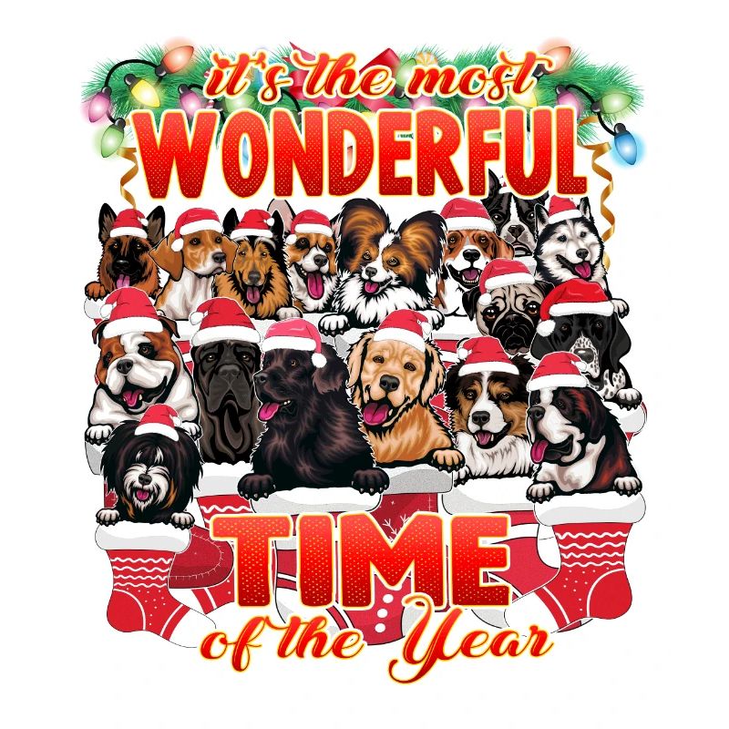 Conceptions de chiens de Noël - Drôles de chiens mignons Noël