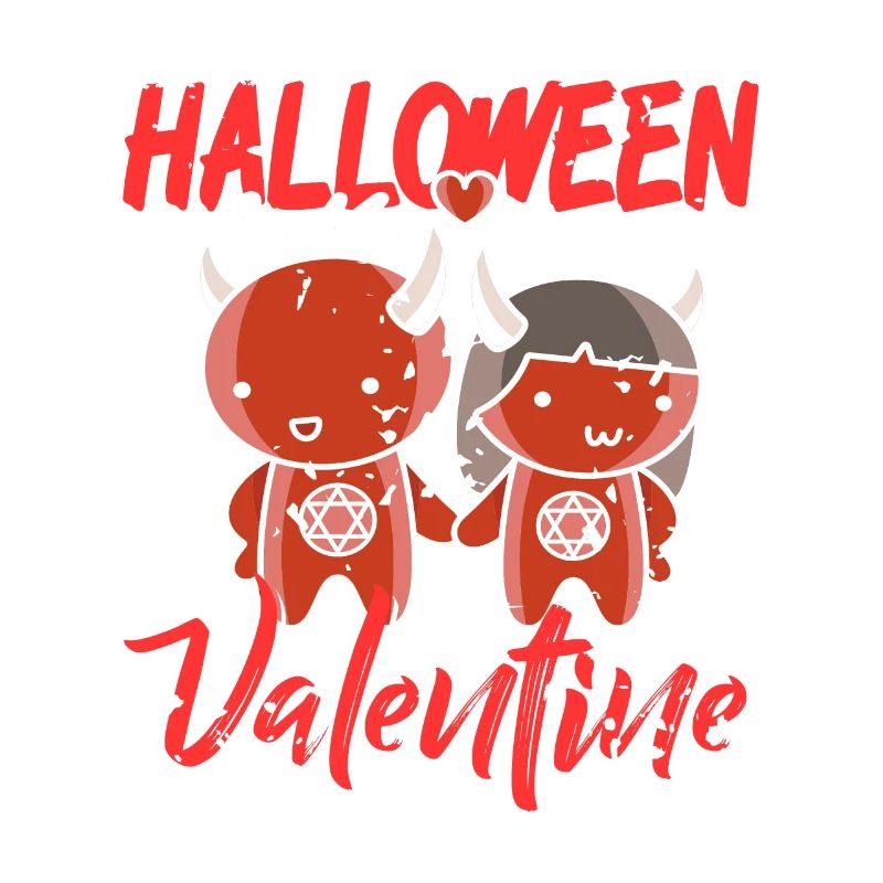 Halloween Is My Valentine Retro Devil Demon