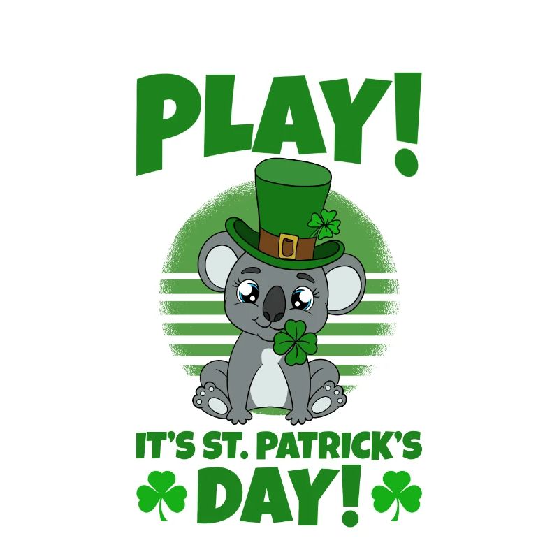 Koala mignon avec chapeau Saint Patrick