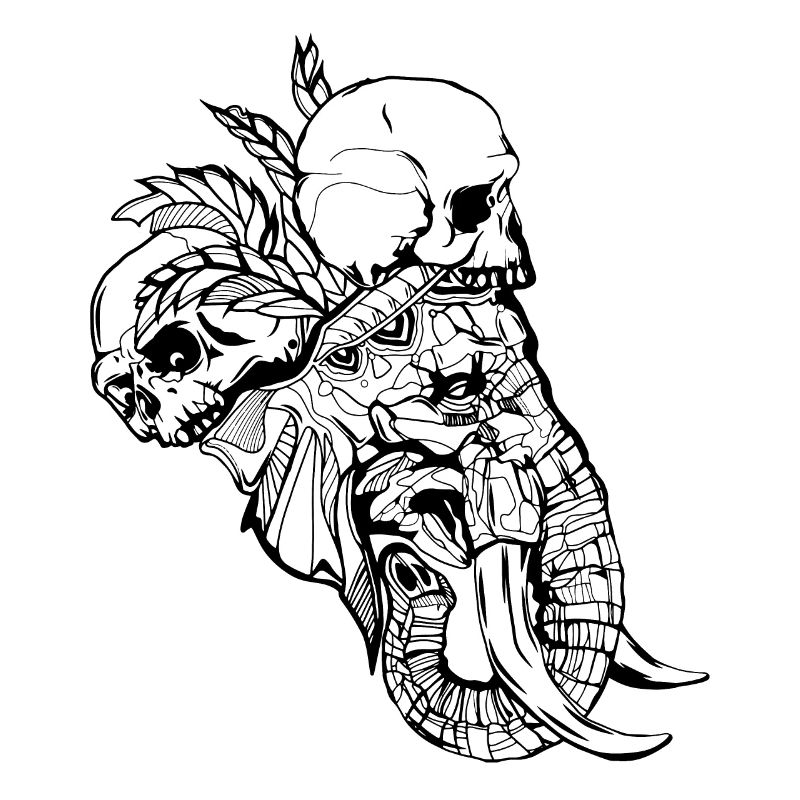 Elephant head // Indian style // Skull