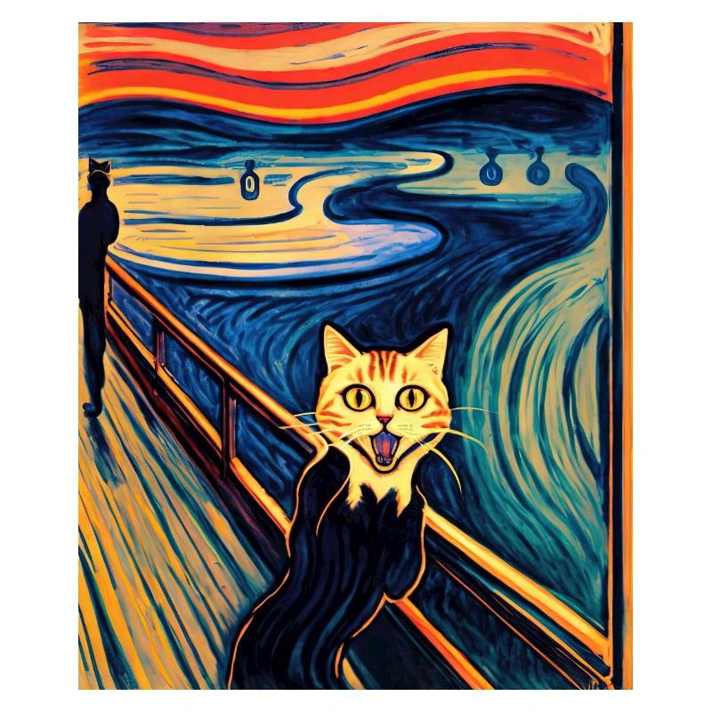 Impressionistic Cat Screaming Impressionism Cats