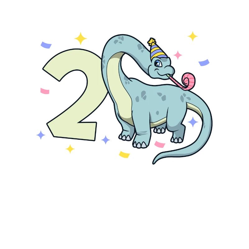 Mit Brachiosaurus - Kinder Geburtstag 2 Jahre