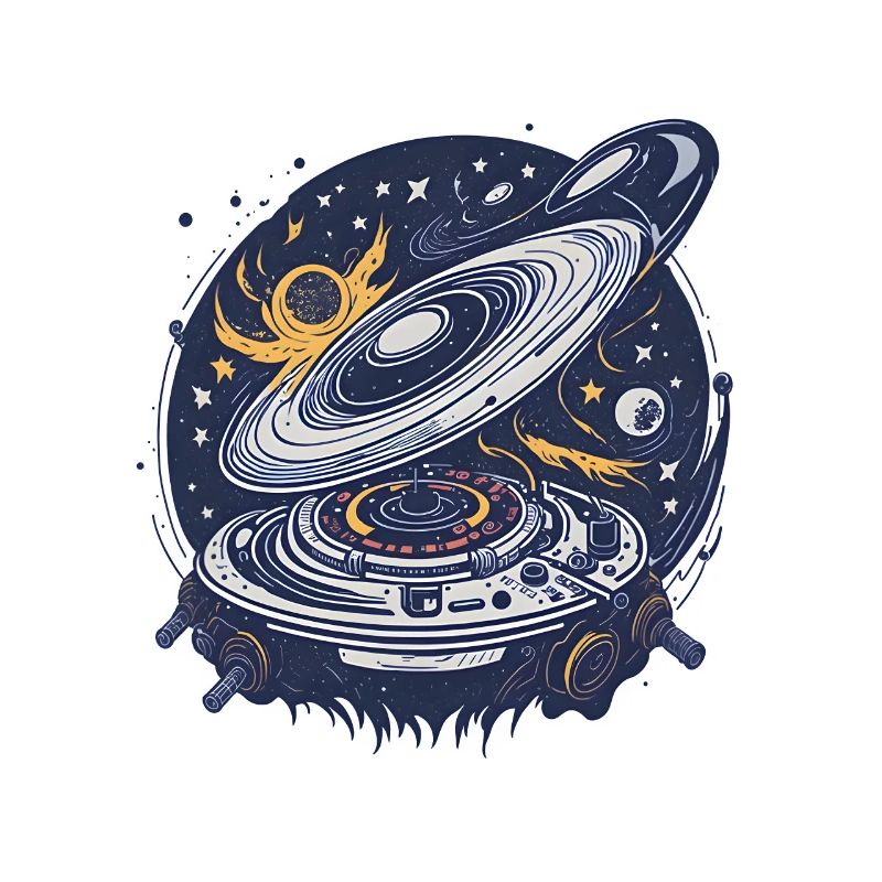 Retro Galactic Vinyl Player