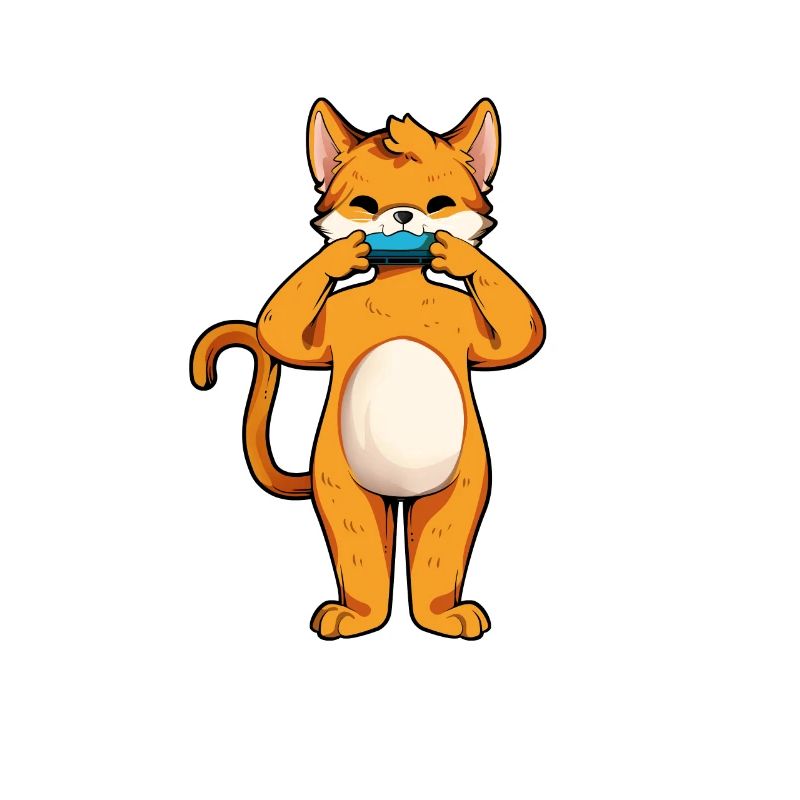 Cat plays harmonica