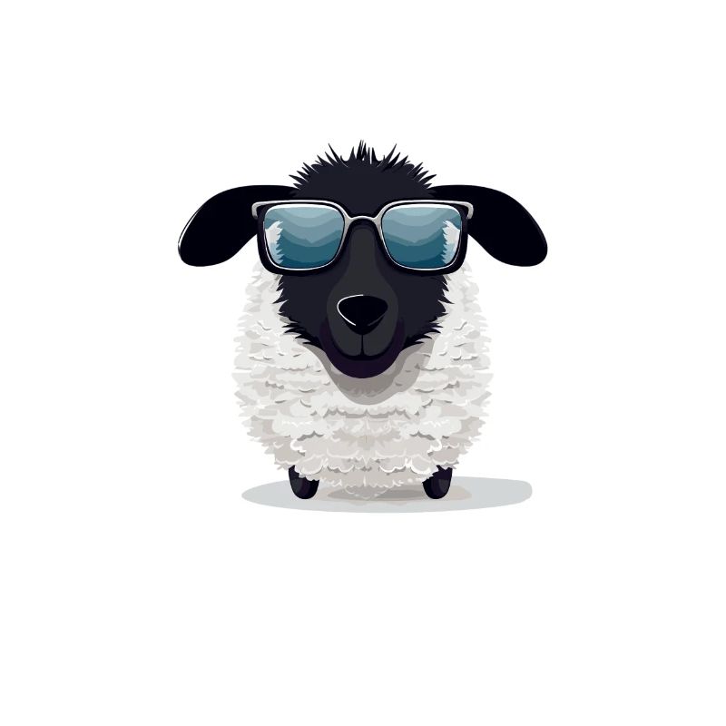 Cool sheep with sunglasses