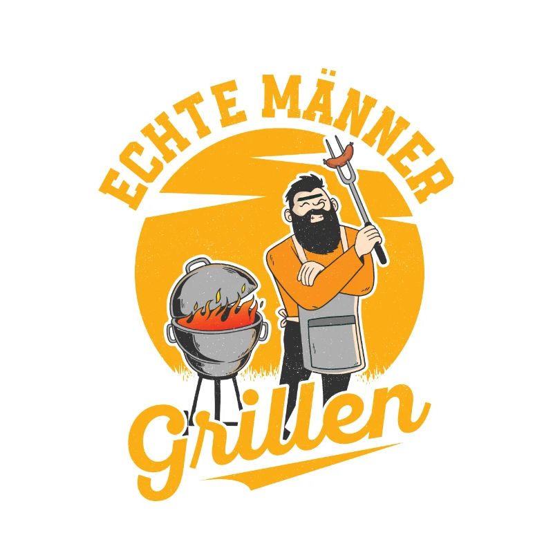 Echte Männer grillen Grill BBQ Griller