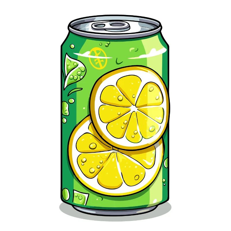 Lemonade tin with lemon flavor