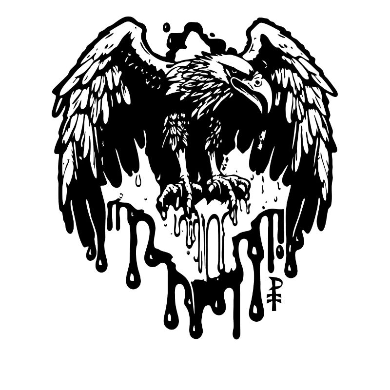 Black Ink Dripping Eagle