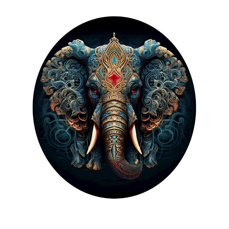 Blauer Mandala Elefant
