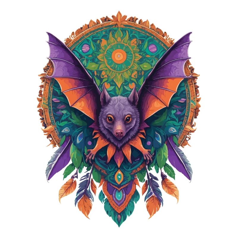 Flying Fox Mandala Dream Catcher Design