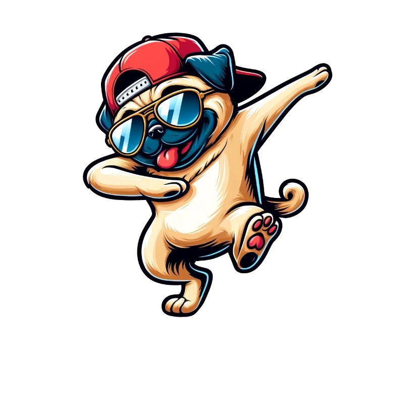Tanzender Mops Dabbing Pose Stylisch