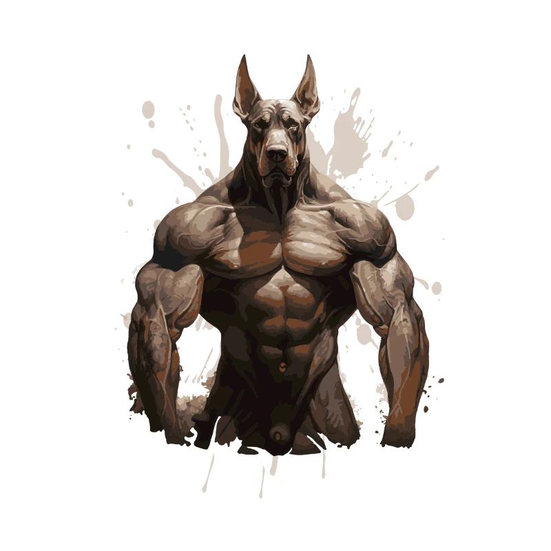 Doberman Chien Muscles Workout Beast