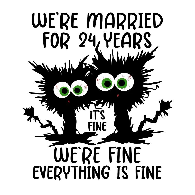 24 Years Married Satin Wedding Gift