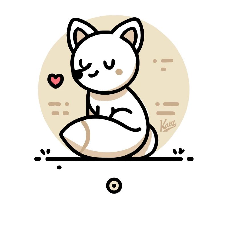 The friendly dear fox with a heart