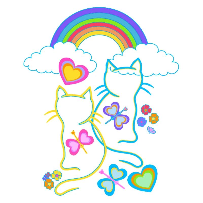 Regenbogen Frühling Sommer Katzen Katze Kinder