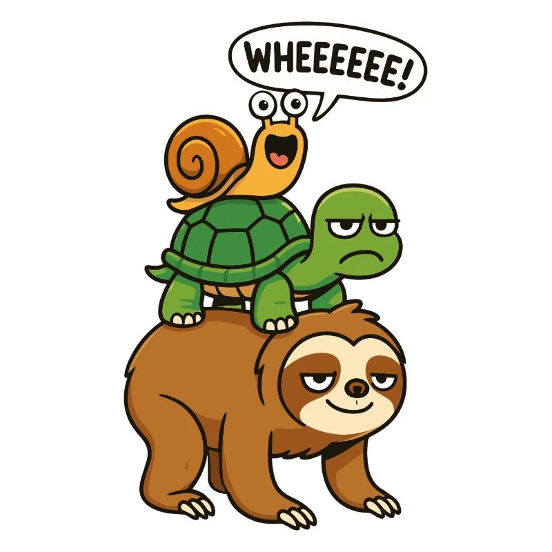 Sloth, Turtle, Snail, Funny Animals