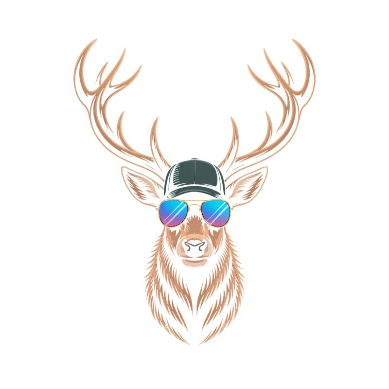 Cooler Hirsch mit Geweih 