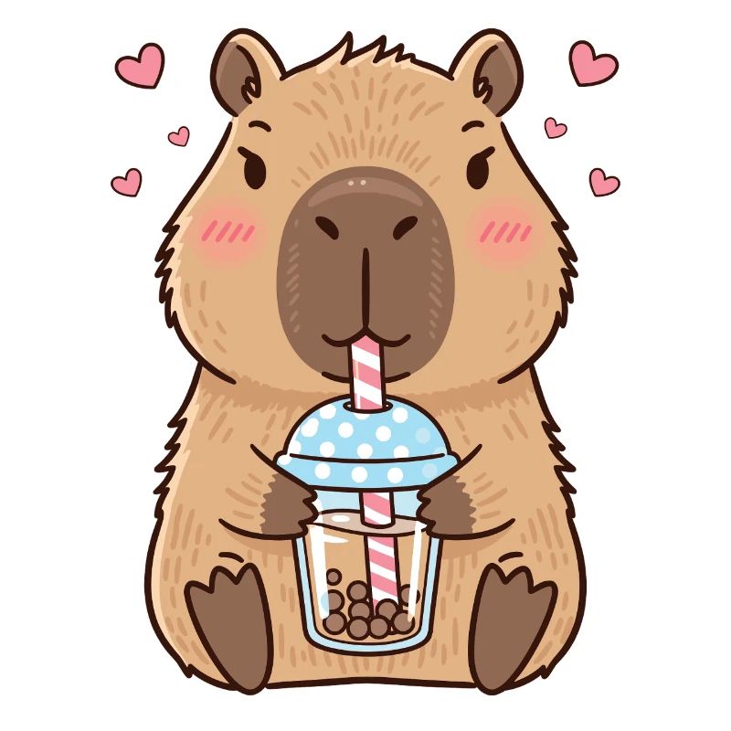Capybara Bubble Tee Kawaii