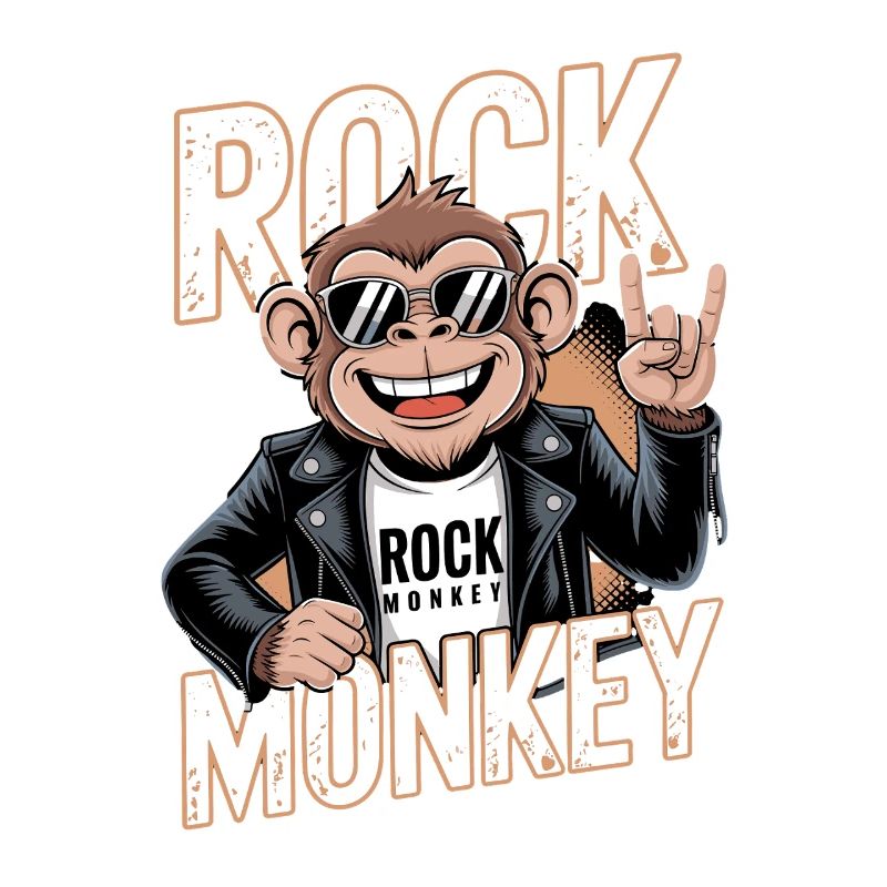  Rock Monkey Affe Rocker Sonnenbrille Lederjacke