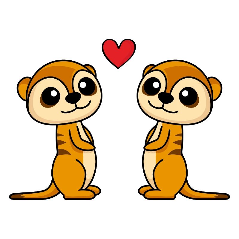 Erdmännchen Comic Paar liebe