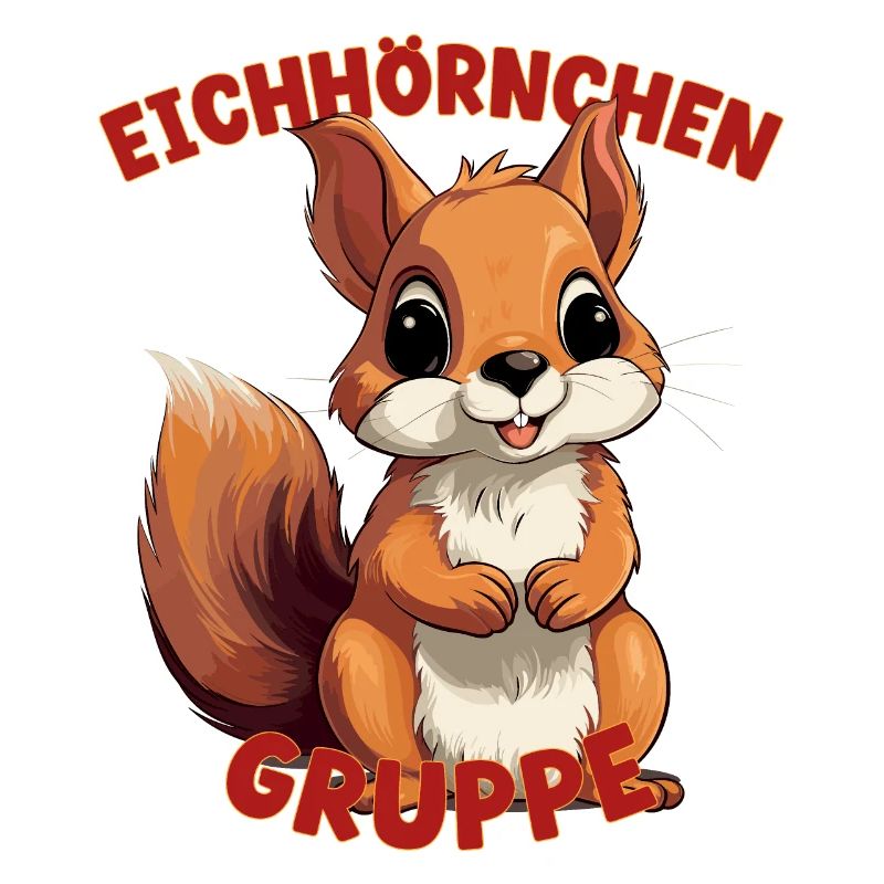 Comic Eichhörnchengruppe Kindergarten Gruppentier