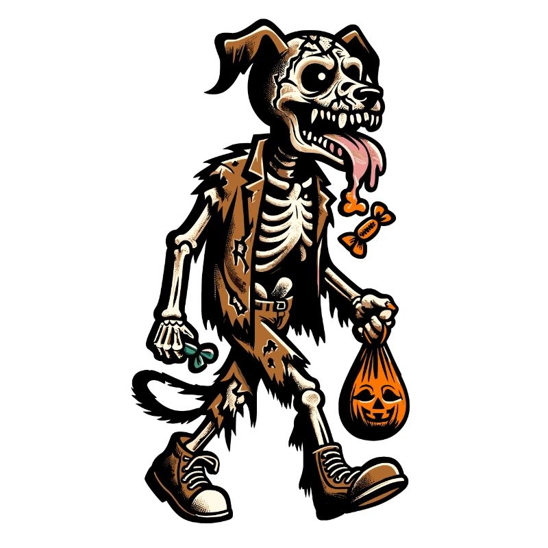Untote Zombie Hund Süßes Oder Saures Gruselig
