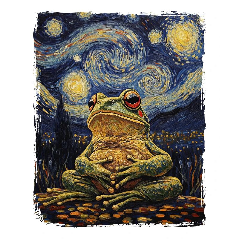 Frosch, Tier, Sternenhimmel, Nachthimmel, Gemälde, Van Gogh