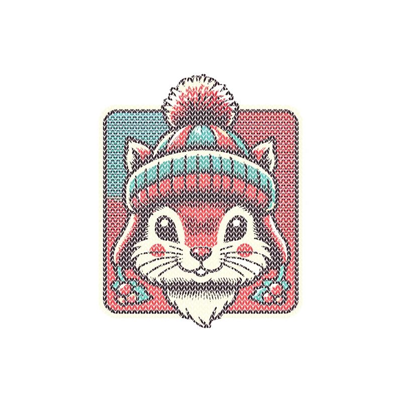 Winter squirrel with hat and pattern