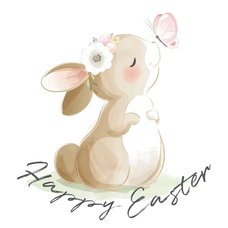 Mignon lapin de Pâques souhaite Joyeuses Pâques