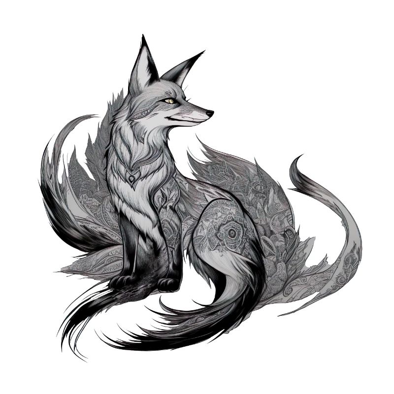 Fox Mandala Drawing Complex Nature Wilderness