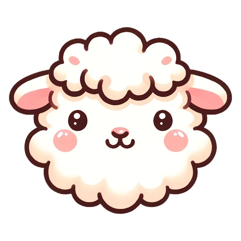 Conception de dessin animé mignon moelleux de visage de mouton