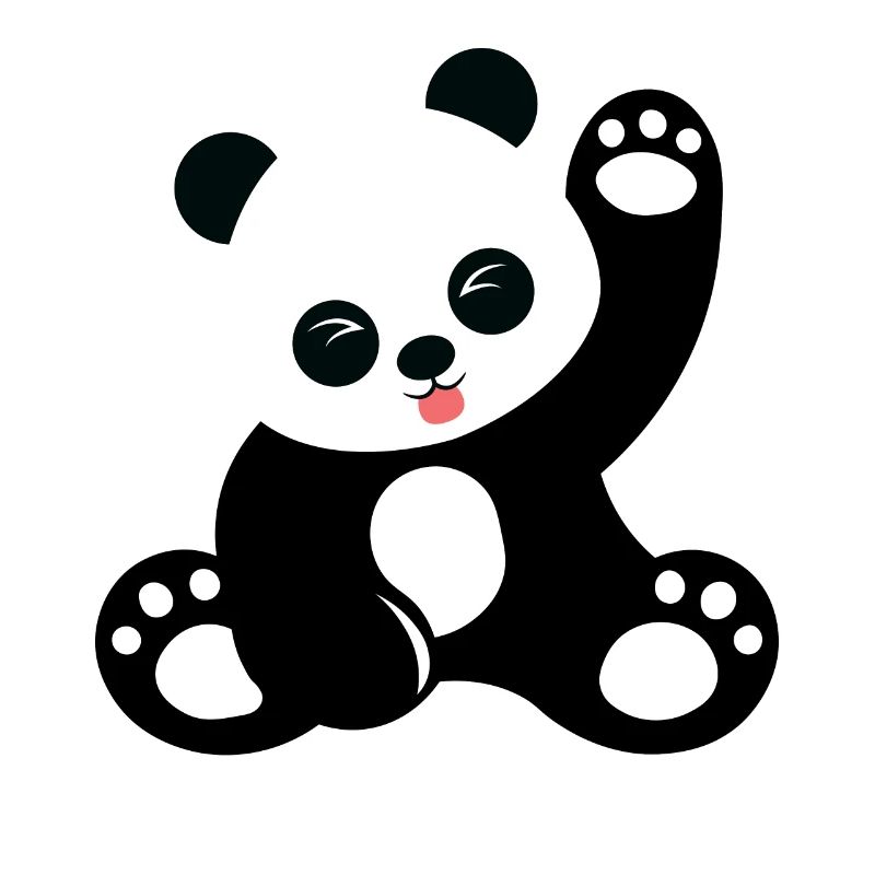 Cute sitting panda cartoon