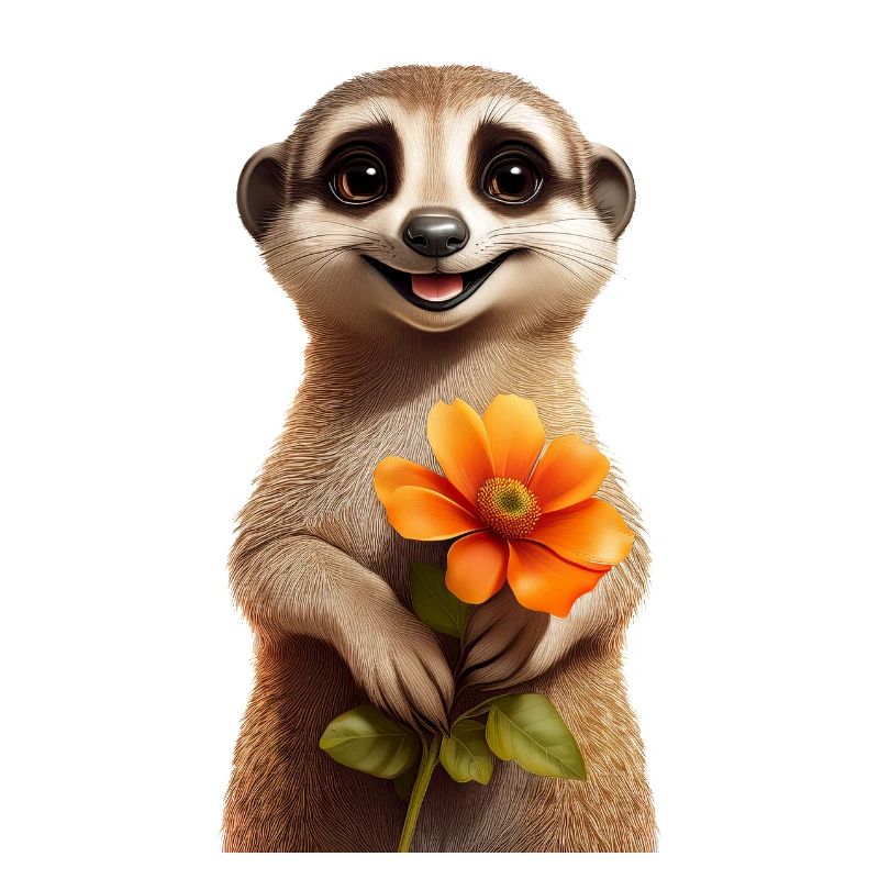 Suricate avec fleur