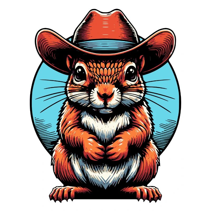 Squirrel with cowboy hat