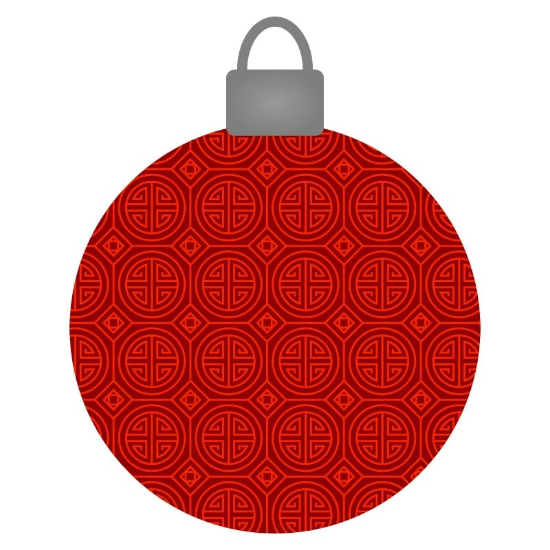 Rotes Rundmuster Weihnachtskugel