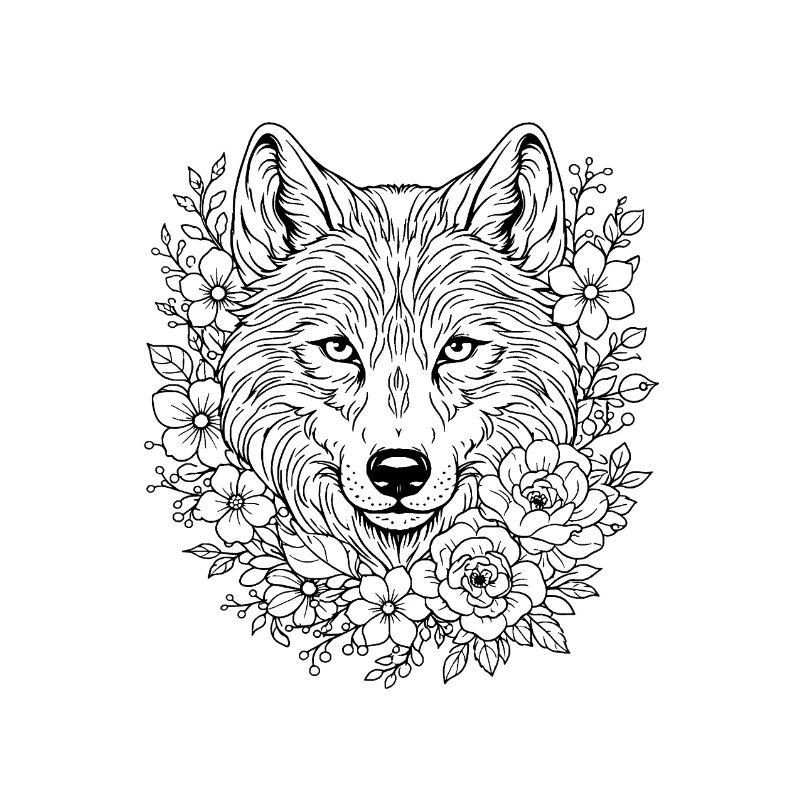 Sacred Wolf Geometry Art