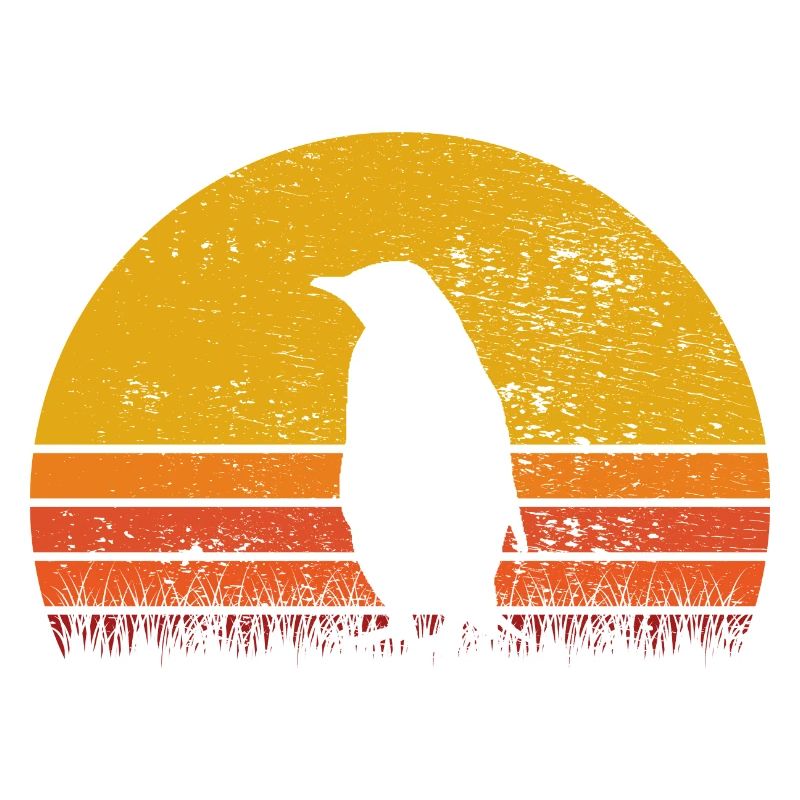Pinguin Pinguine Tier Eis Vogel Retro Geschenk