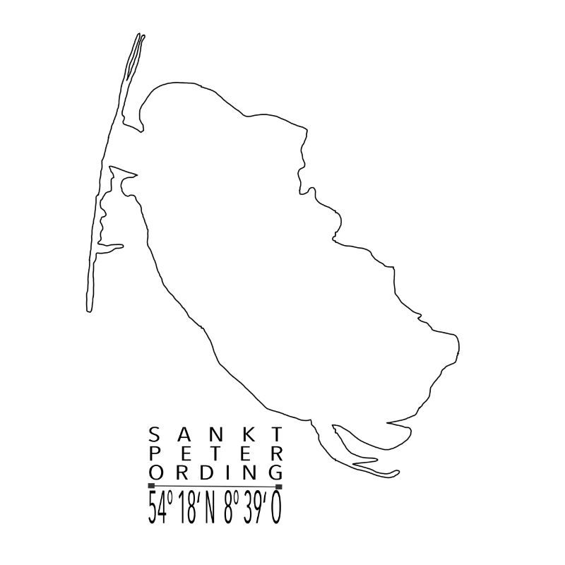Sankt Peter-Ording Umriss schwarz