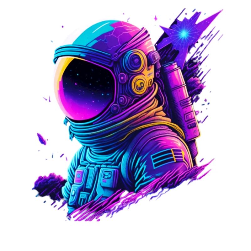 Synthwave Astronaute Space Explorer