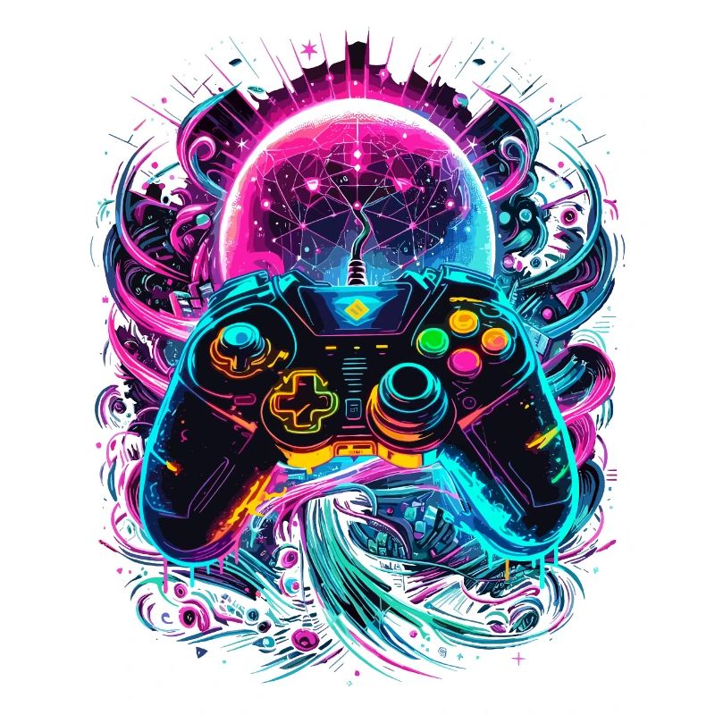 Manette de jeu Cyberpunk de Synthwave