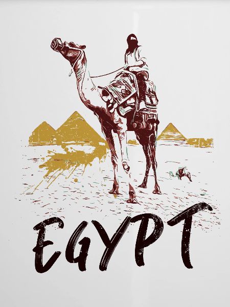 Illustration: Bedouin of Egypt and pyramids