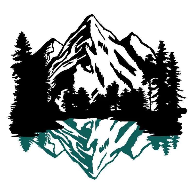 Mountains, forest and reflection in the lake