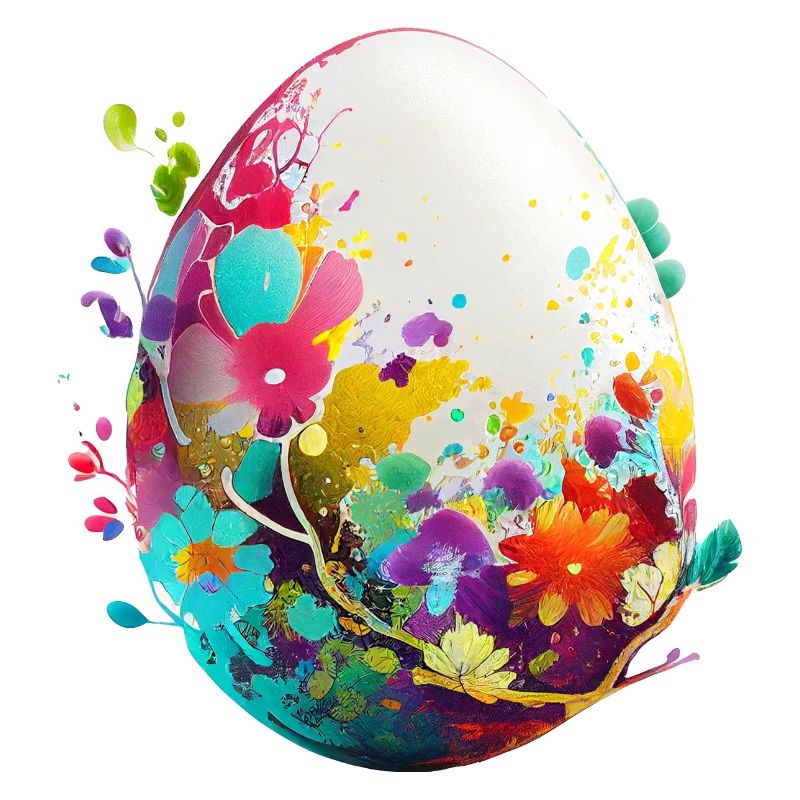 Colorful Easter egg and spring decoration