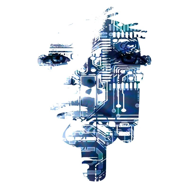 Futuristic Machine Computer Face - scifi