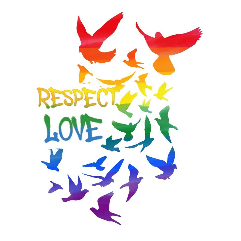 respect amour, amour, sourd, graffiti, arc-en-ciel