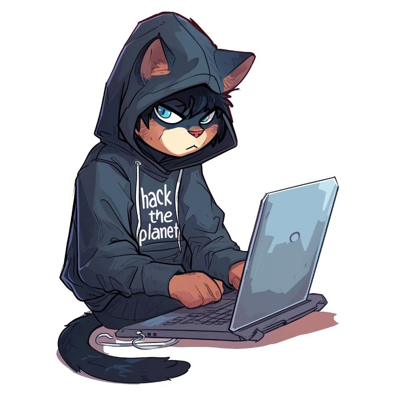 Cyber Hacker Cat Hackerkatze