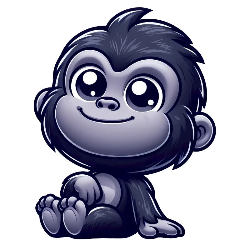 Singe mignon chimpanzé gorille paisible heureux