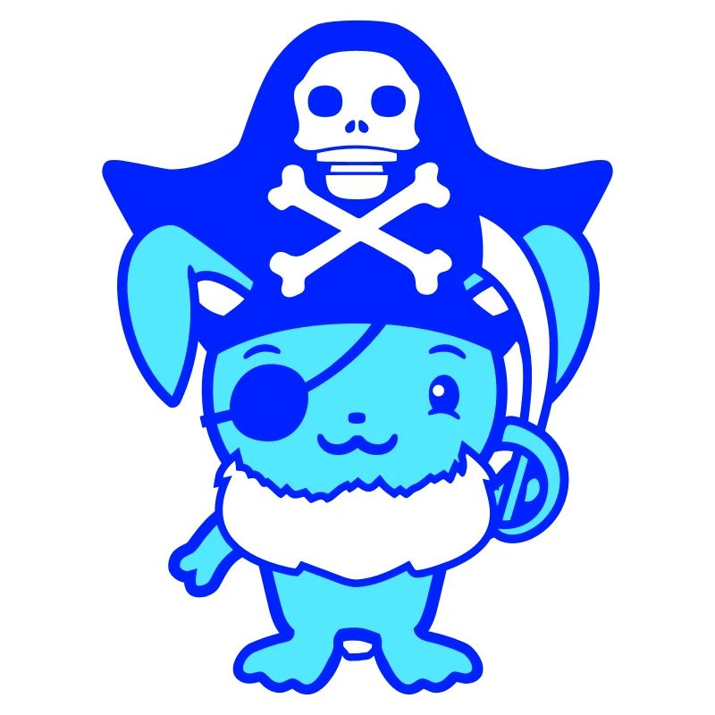 Little Cute Bunny Rabbit Captain Eye Patch