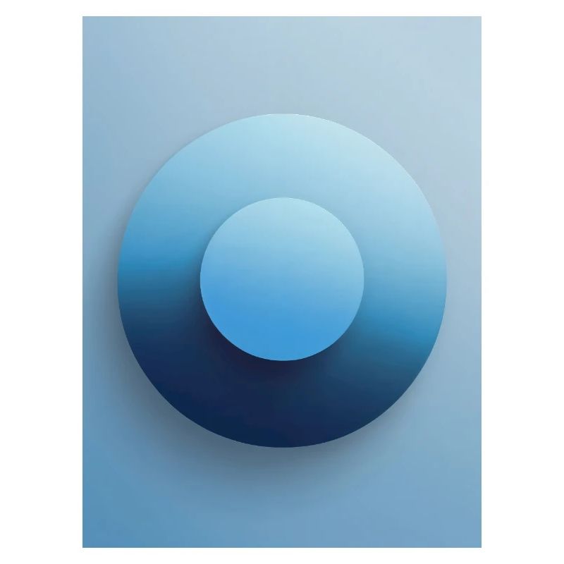 Blue Focus - Abstrait 3D Cercle, Bleu, Dégradé